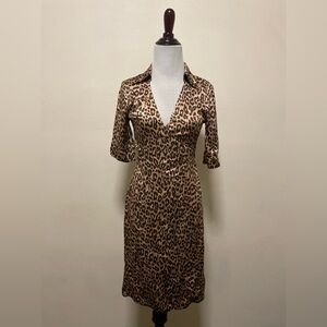 Guess by Marciano Animal Print Silk Wrap Dress